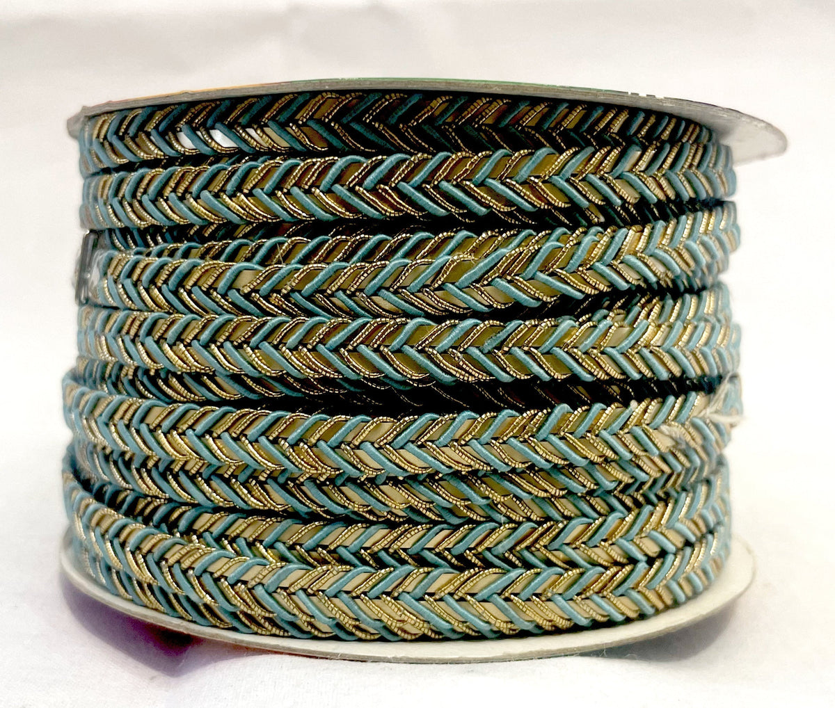 Golden Braid Border, Beige And Golden, Laces for Dress, Home Décor, Shoe, Bags, Hats, DIY, Handmade, 0.2 inch Broad