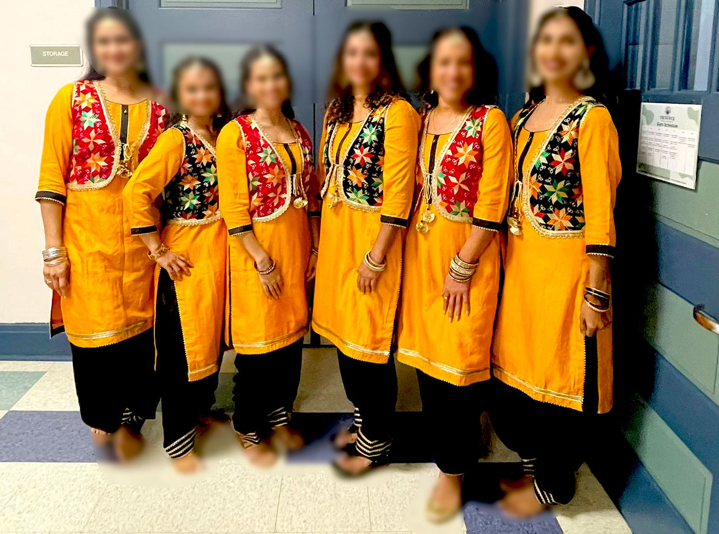 Black Phulkari Jacket with Patiala Salwar and Kurta, Bhangra dress for women, Gidda dress for women