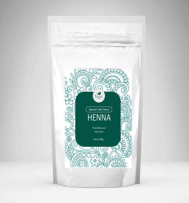 Neutral No Color Henna Mehndi For Hair, All Natural Ingredients, Plant Based 20 Gms Packets