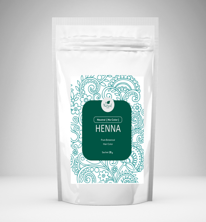Neutral No Color Henna Mehndi For Hair, All Natural Ingredients, Plant Based 20 Gms Packets