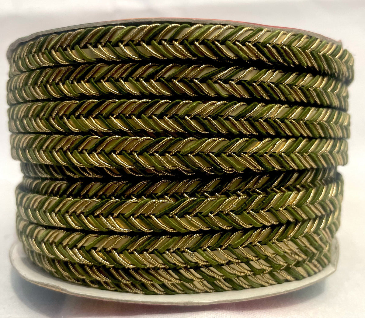 Golden Braid Border, Beige And Golden, Laces for Dress, Home Décor, Shoe, Bags, Hats, DIY, Handmade, 0.2 inch Broad