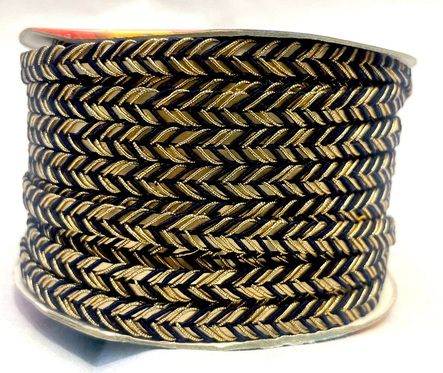 Golden Braid Border, Gray And Golden,  Laces for Dress, Home Décor, Shoe, Bags, Hats, DIY, Handmade, 0.2 inch Broad