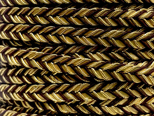 Golden Braid Border, Brown And Golden,  Laces for Dress, Home Décor, Shoe, Bags, Hats, DIY, Handmade, 0.2 inch Broad