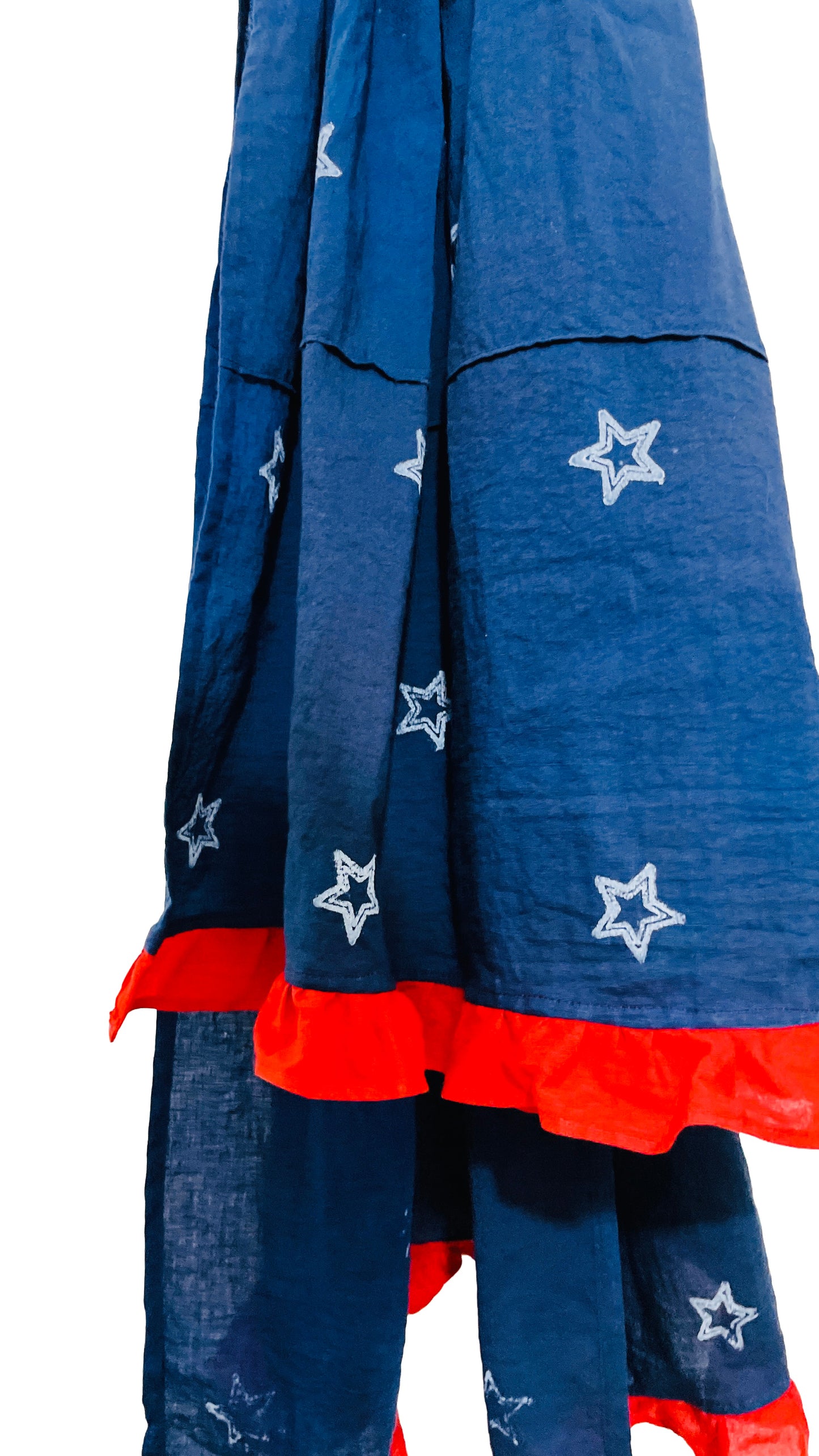 4th of July Special Blue, Red, White stole, Summer Stole/ Wrap Stars , US Independence scarf , Pure Cotton Hand Block Printed,