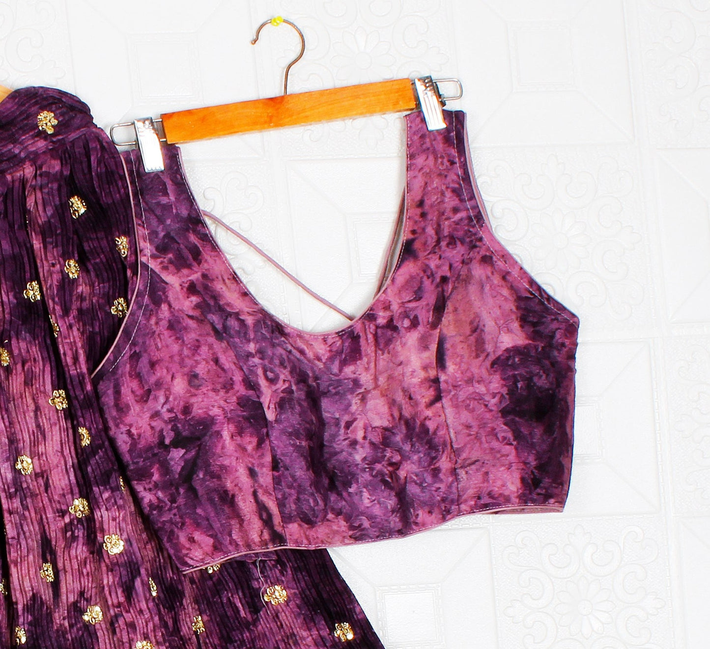 Purple Shining Gujarati Chaniya Choli/Lehenga Dress, Lehenga, embroidery, Dandiya Dress, Navaratri Pooja, Embroidered
