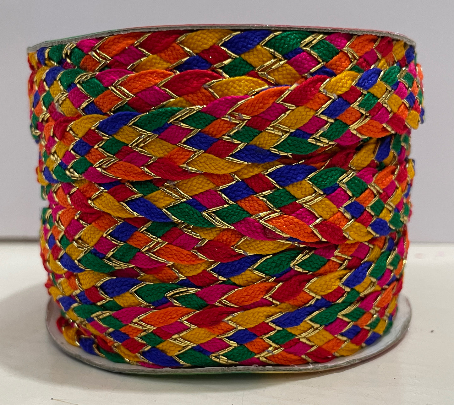 Multicolor Ribbon Lace, Shining Border with Bright Solid Colors, 0.75 inch broad