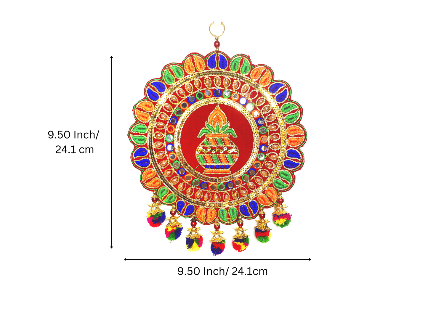 Round Kalash with Tassels Pooja Festive Toran Home door decoration