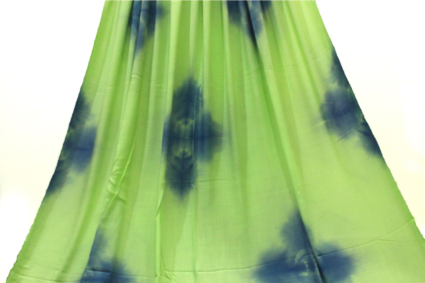 White, Green & Blue Tie Dye Rayon Slub Soft hand tie dyed Rayon Fabric Stitching Draping Yard Cloth Soft Cool BOHO DIY