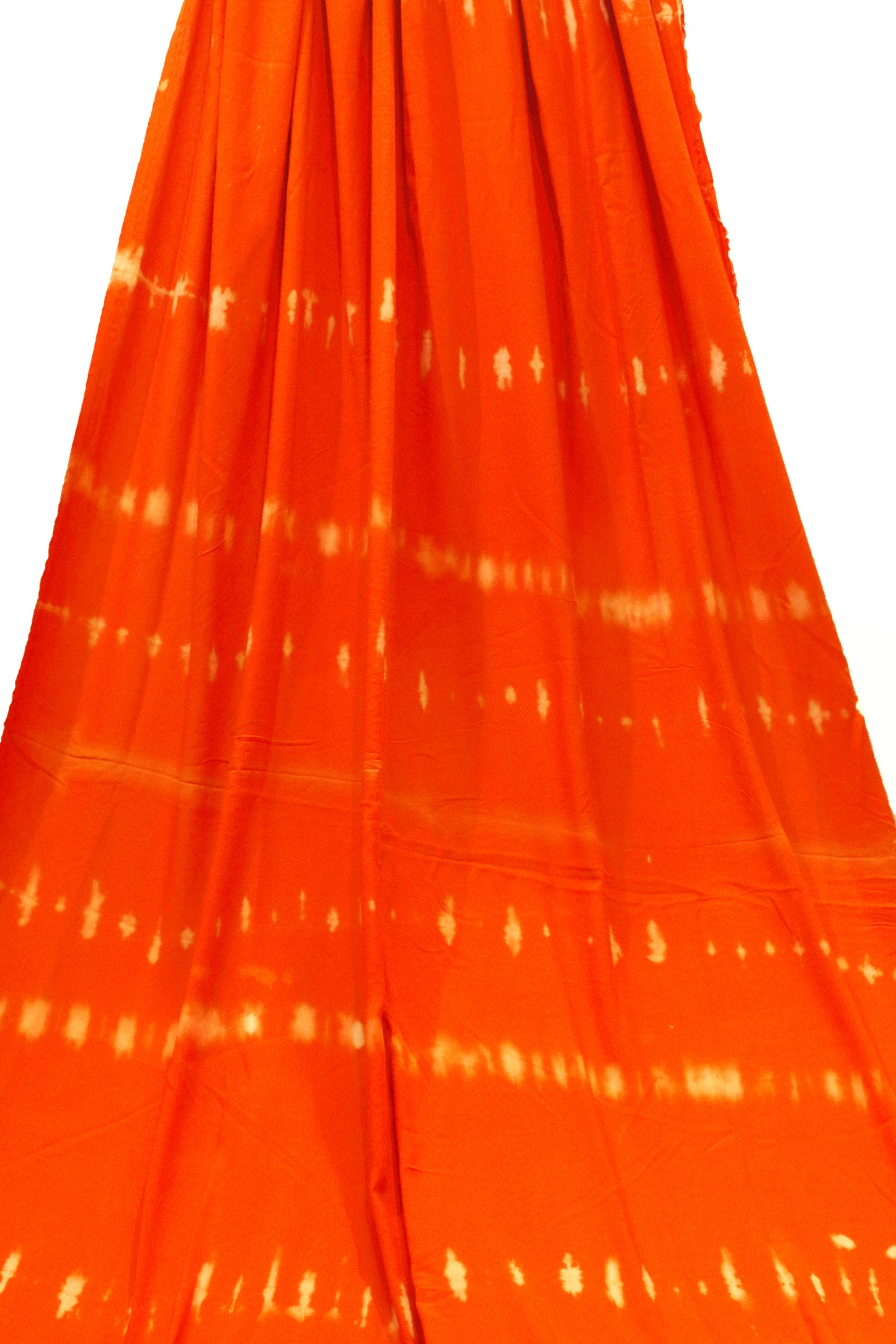 Orange & White Tie Dye Rayon Soft Hand tie dyed Rayon Fabric Stitching Draping Yard Cloth Soft Cool BOHO DIY