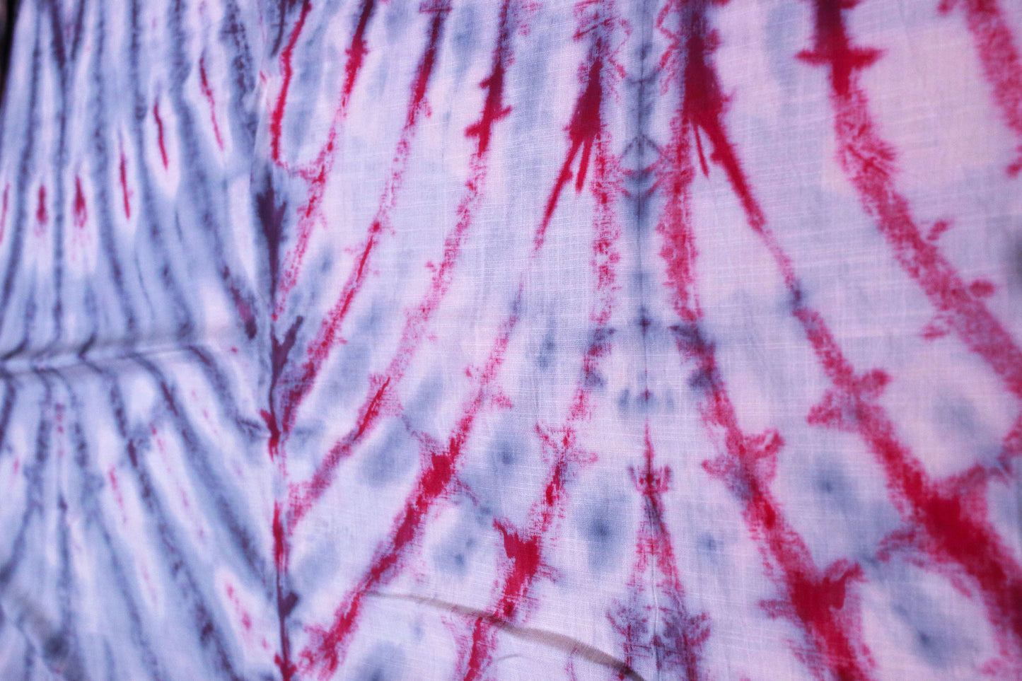 Peach, Blue & Red Tie Dye Rayon Soft Hand tie dyed Rayon Slub Fabric Stitching Draping Yard Cloth Soft Cool BOHO DIY