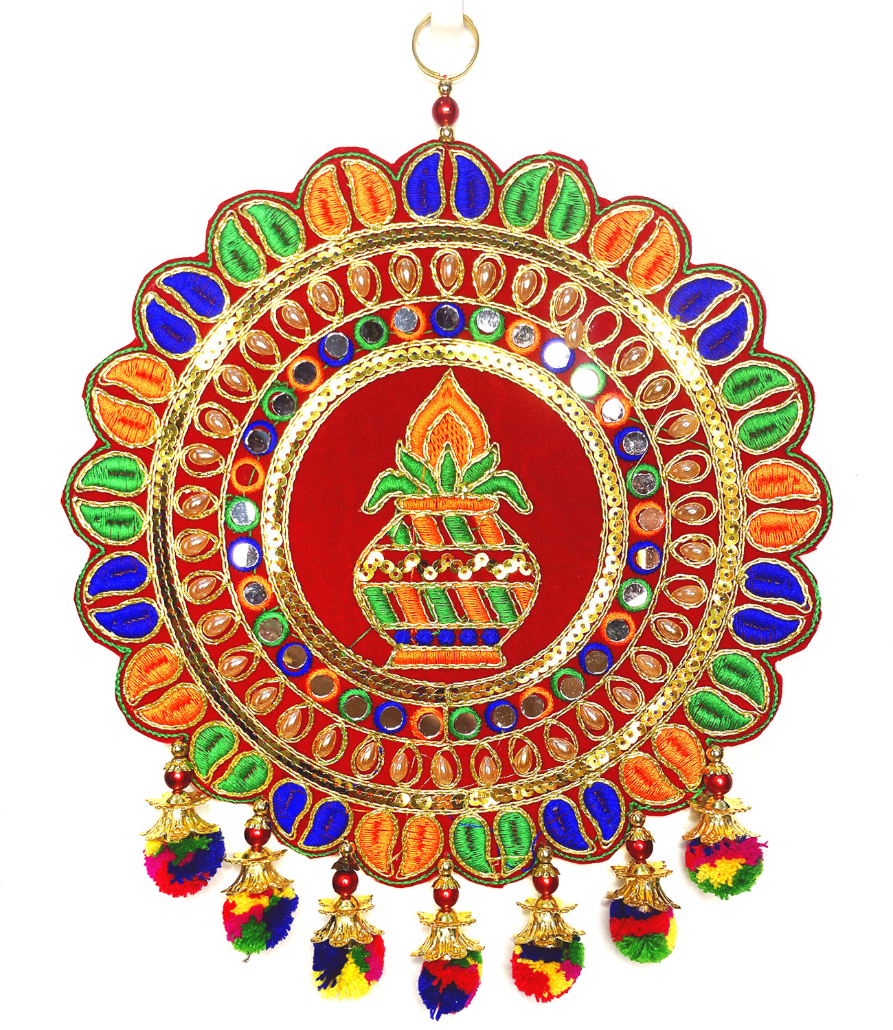 Round Kalash with Tassels Pooja Festive Toran Home door decoration