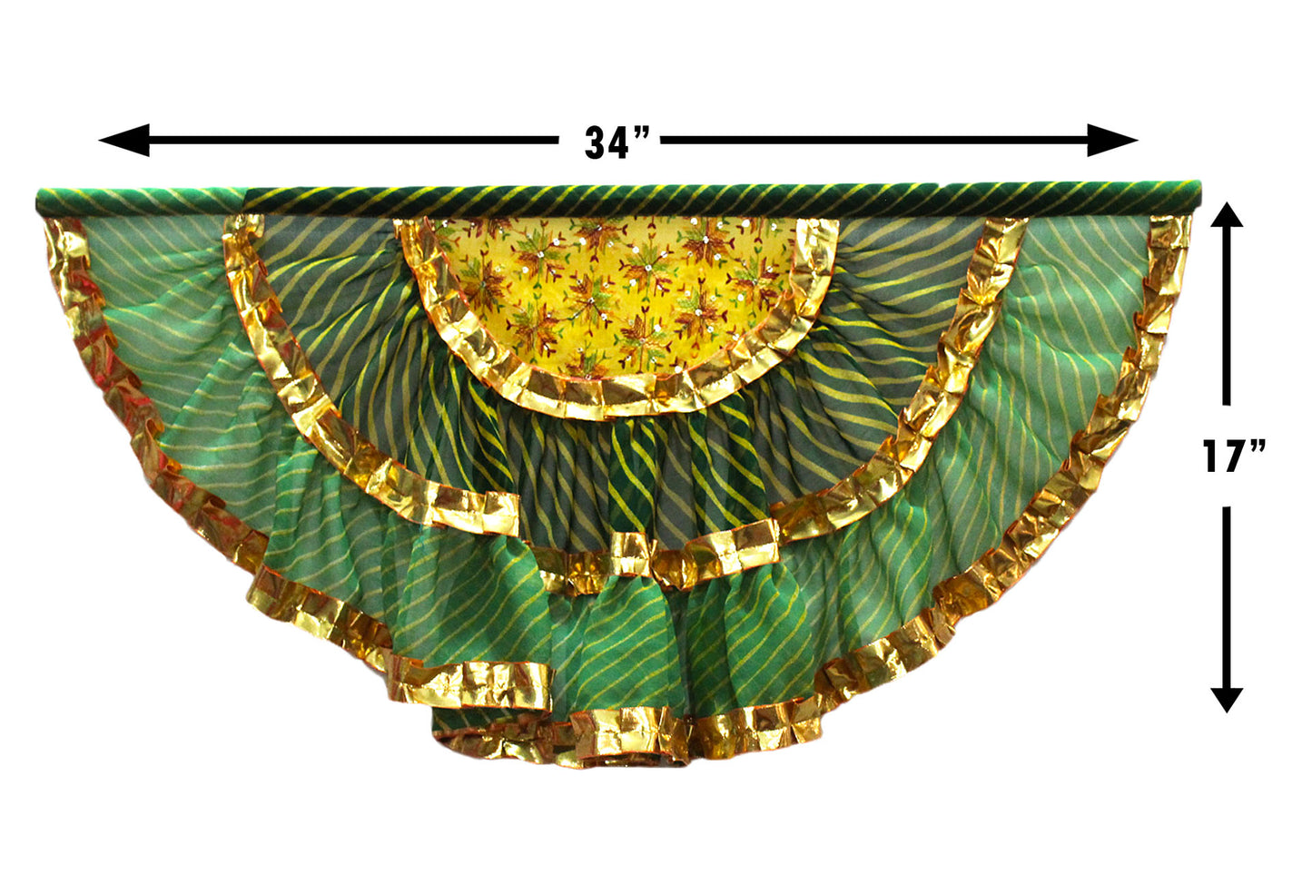 Green Rajasthani Leheriya Print Traditional Decor Fan