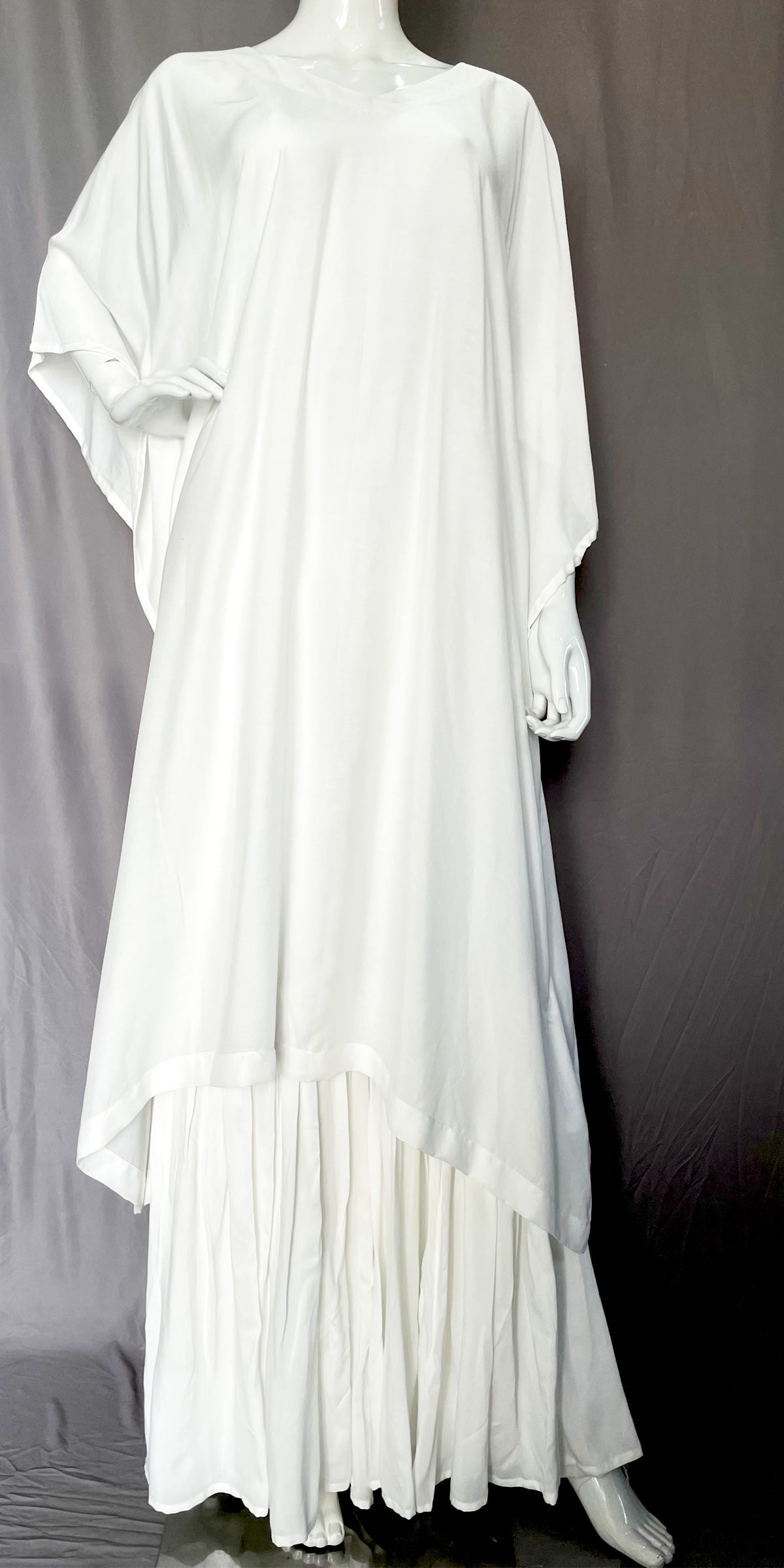 White Pure Muslin kaftan with Sharara