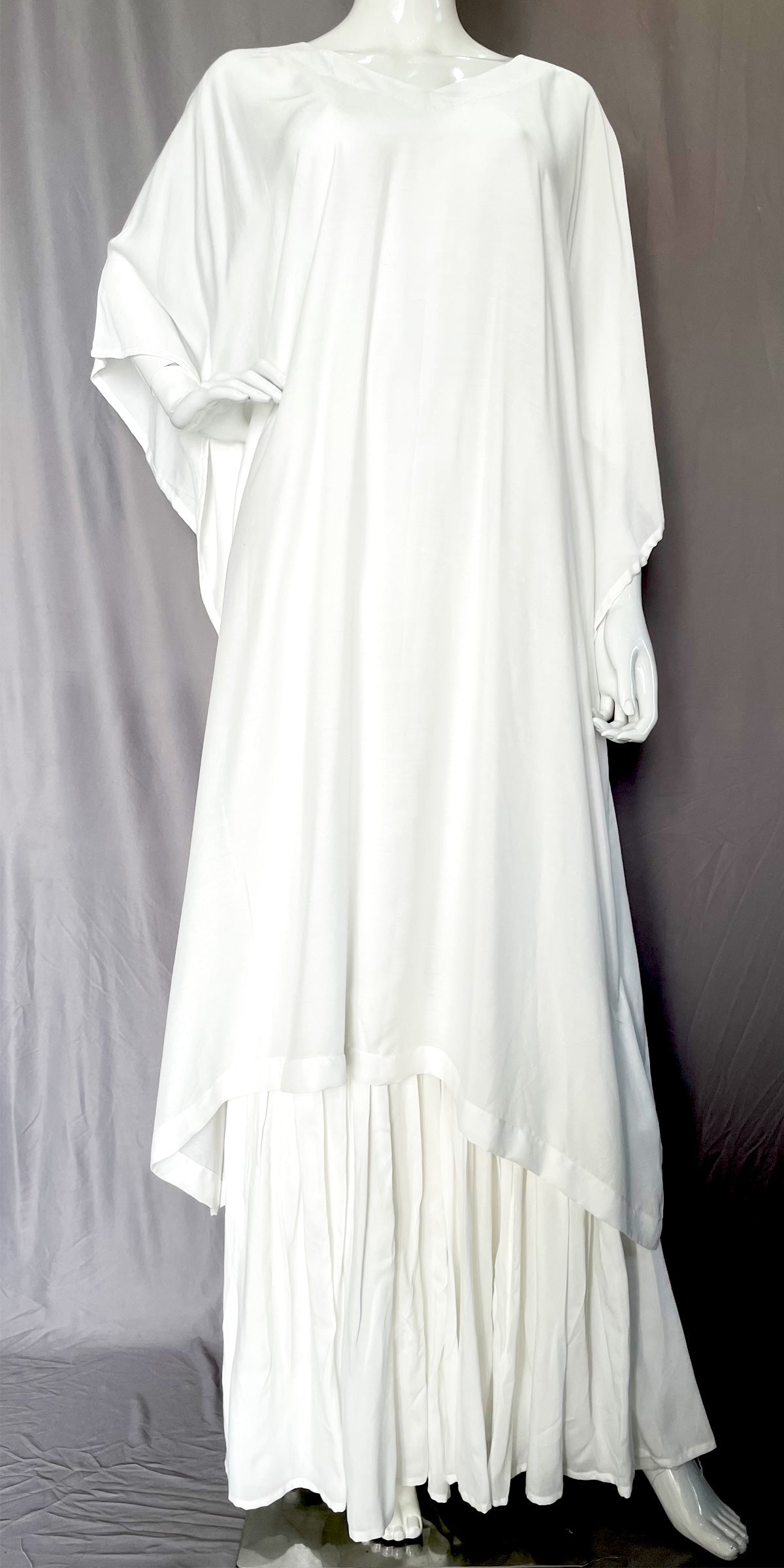 White Pure Muslin kaftan with Sharara