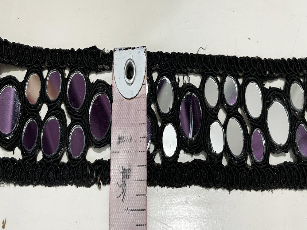 Black Mirror work border, 1.25 inch broad. Real mirror work