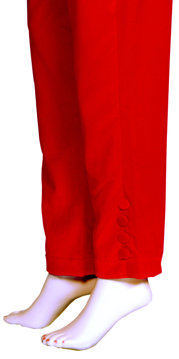 Red Velvet Skinny Fit Pants, Skinny Trousers