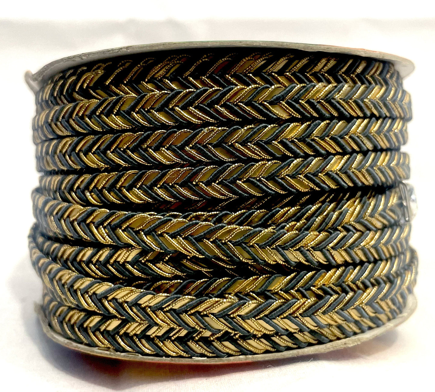 Golden Braid Border, Brown And Golden,  Laces for Dress, Home Décor, Shoe, Bags, Hats, DIY, Handmade, 0.2 inch Broad