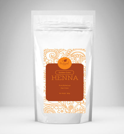 Golden Color Henna Mehndi For Hair, All Natural Ingredients , Plant Based 20 Gms Packets