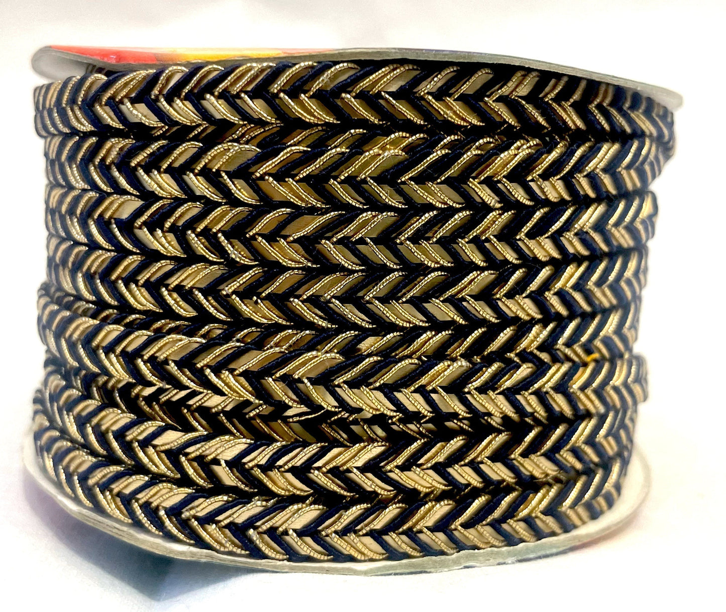 Golden Braid Border, Blue And Golden,  Laces for Dress, Home Décor, Shoe, Bags, Hats, DIY, Handmade, 0.2 inch Broad