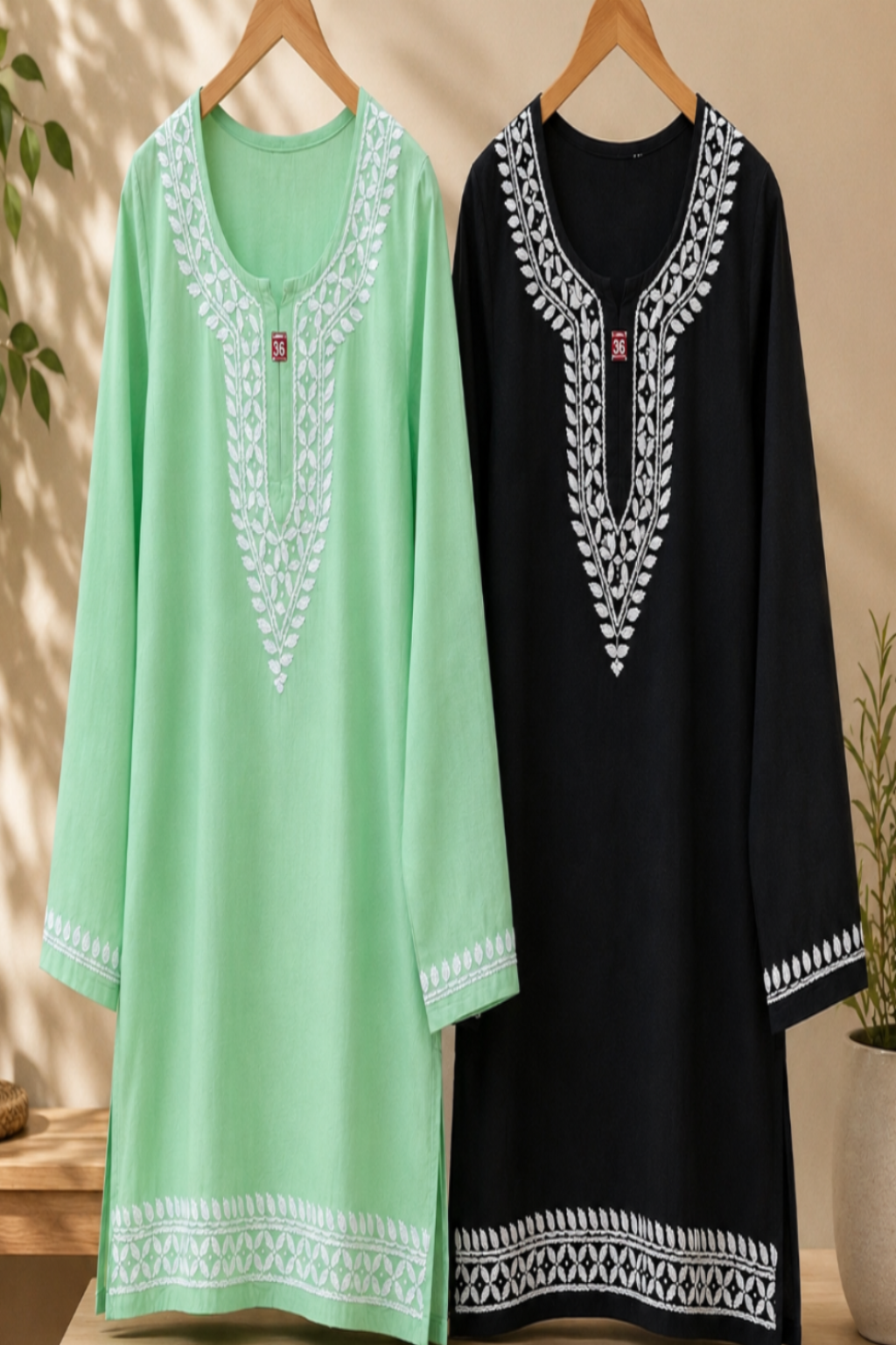 Women's Rayon Embroidered Kurti | Short Lucknowi Style Kurta | 30 Inch Tunic Top | Casual Ethnic Indian Top | Summer Kurti