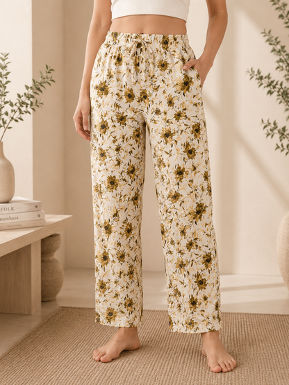 Women's Mul Mul Cotton Floral Printed Kurta Pant Set, Soft Breathable 2 Piece Co-Ord Set, Cotton Co-ord Sets, Lounge Wear, Daily Wear, Night Wear MS
