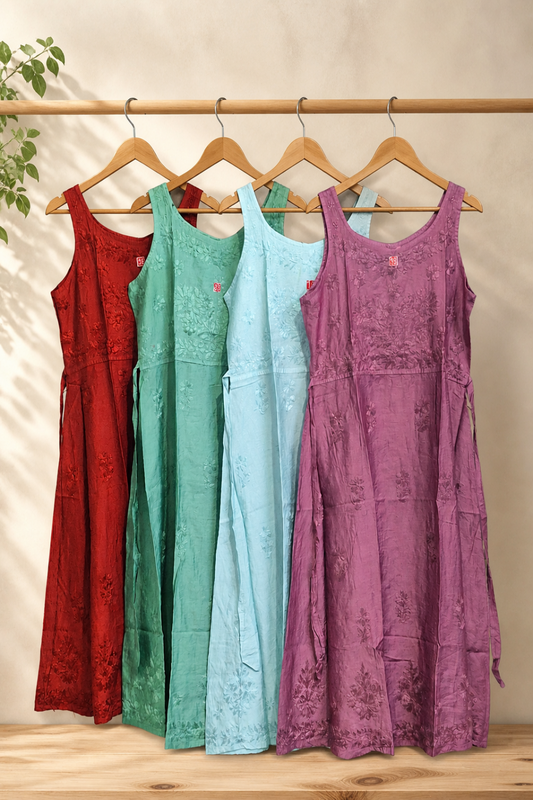Maroon Chanderi Silk  Chikankari dress, MAROON summer dress, MAROON embroidered Chanderi gown, MAROON resort wear,  MAROON Hand embroidered dress, MAROON knee length dress,  MAROON Thread Handwork Dress, MAROON Floral Dress with Waist Tie. Sky Blue Chanderi Silk  Chikankari dress, SKY BLUE summer dress, Mauve Chanderi Silk  Chikankari dress, MAUVE summer dress, MAUVE embroidered Chanderi gown, MAUVE resort wear, SEA GREEN knee length dress,  SEA GREEN Floral Summer Dress,