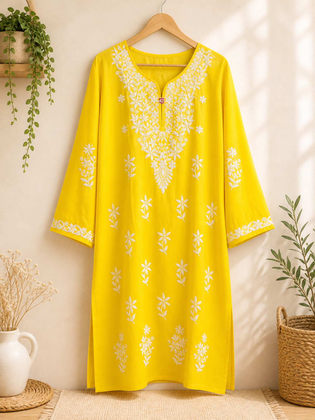 Yellow Lukhnawi Kurti, Yellow Lukhnawi Long top, Yellow Lukhnawi Full Length Kurta, Yellow Chinkari Work , Yellow Floral  Embroidered Kurta, Yellow Daily Wear Kurti,  Yellow Casual Wear Kurti,  Yellow Thread Embroidery Kurti, Yellow Plus Size Kurti,  Yellow Plus Size Long Top, Yellow Plus Size Tunic, Yellow Long Kurti, Yellow Summer Kurti, Yellow Temple wear,  Yellow Gurudwara Wear