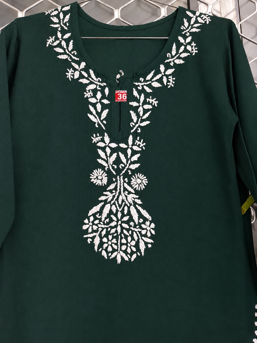 Hand Embroidered Rayon Kurta Pant Set for Women | Peach, Green White Chikankari Style Kurti with Palazzo | Indian Ethnic Co-ord Set | 44" Kurta MS