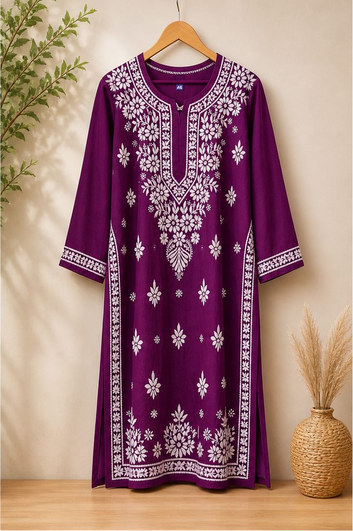 Plum Lukhnawi Kurti, Plum Lukhnawi Long top, Plum Lukhnawi Full Length Kurta, Plum Chinkari Work , Plum Floral  Embroidered Kurta, Plum Daily Wear Kurti,  Plum Casual Wear Kurti,  Plum Thread Embroidery Kurti, Plum Plus Size Kurti,  Plum Plus Size Long Top, Plum Plus Size Tunic, Plum Long Kurti, Plum Summer Kurti, Plum Temple wear,  Plum Gurudwara Wear, Plum 6XL Kurti,  Plum 7XL Kurti