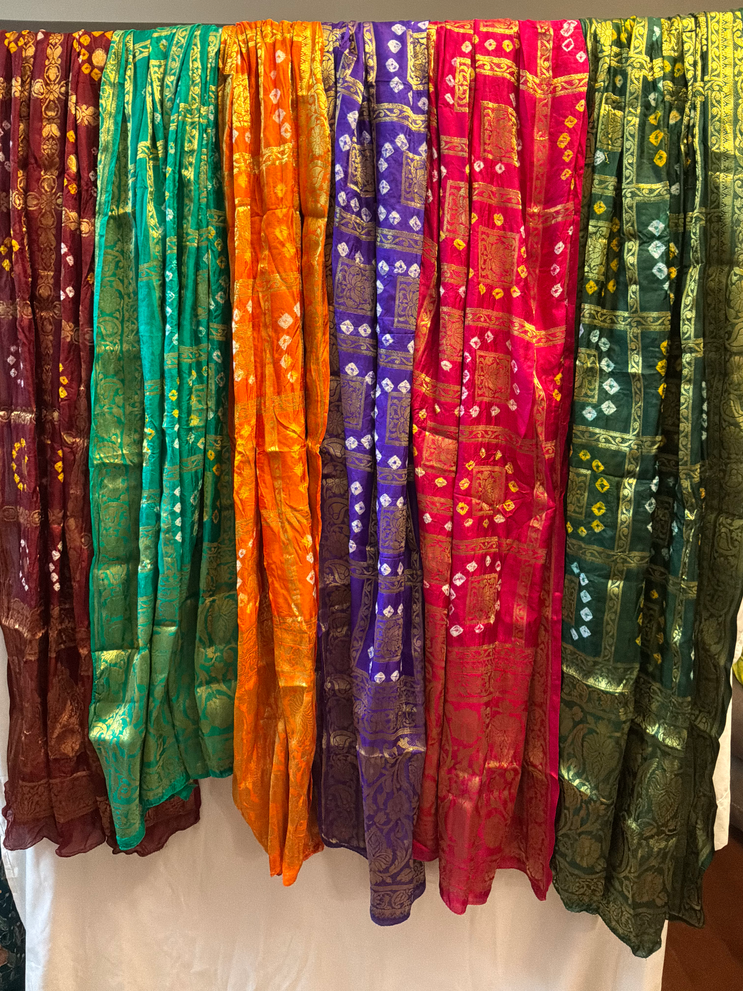 Handmade Bandhani Dupatta with Rich Full Zari Work for Women in Multiple Colors