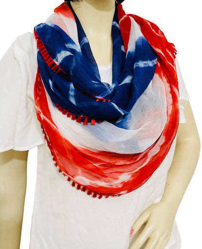 Patriotic Scarf-Dupatta-Stole-Bandana, Hand Tie Dyed