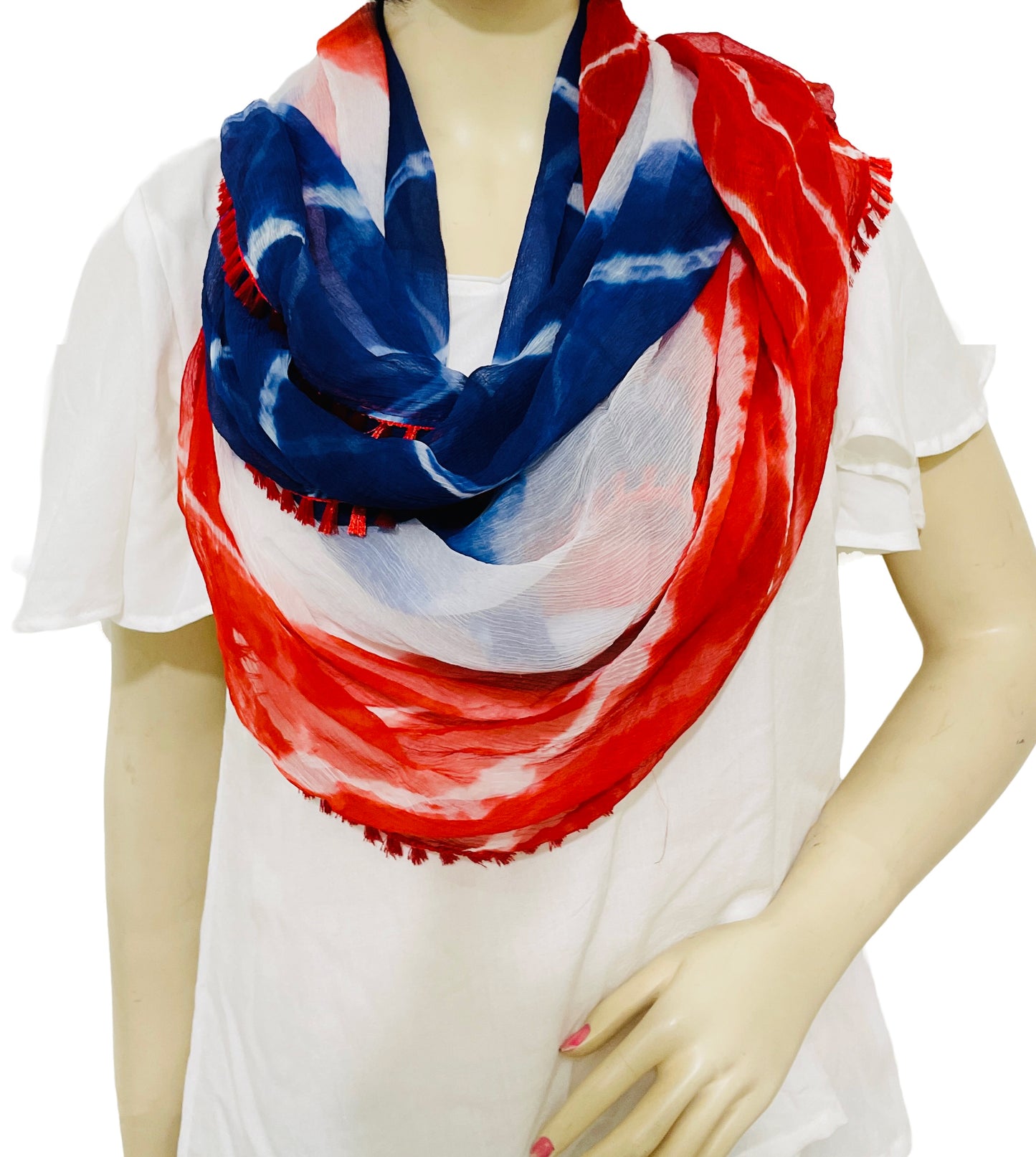 Patriotic Scarf-Dupatta-Stole-Bandana, Hand Tie Dyed