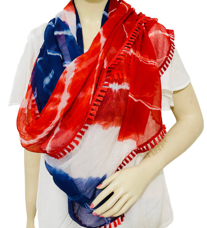 Patriotic Scarf-Dupatta-Stole-Bandana, Hand Tie Dyed