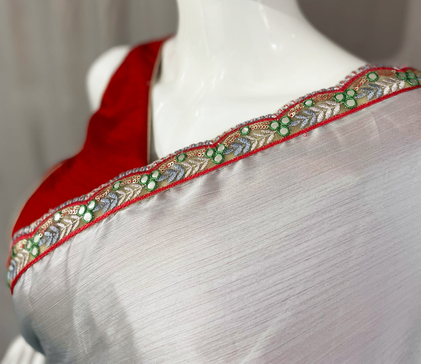 Grey Silk Saree with Silk blouse