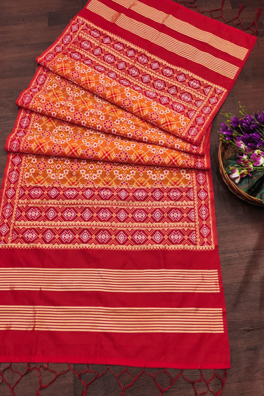 Banarasi Dupatta – Orange & Red Traditional Elegance- DPBSD1012601