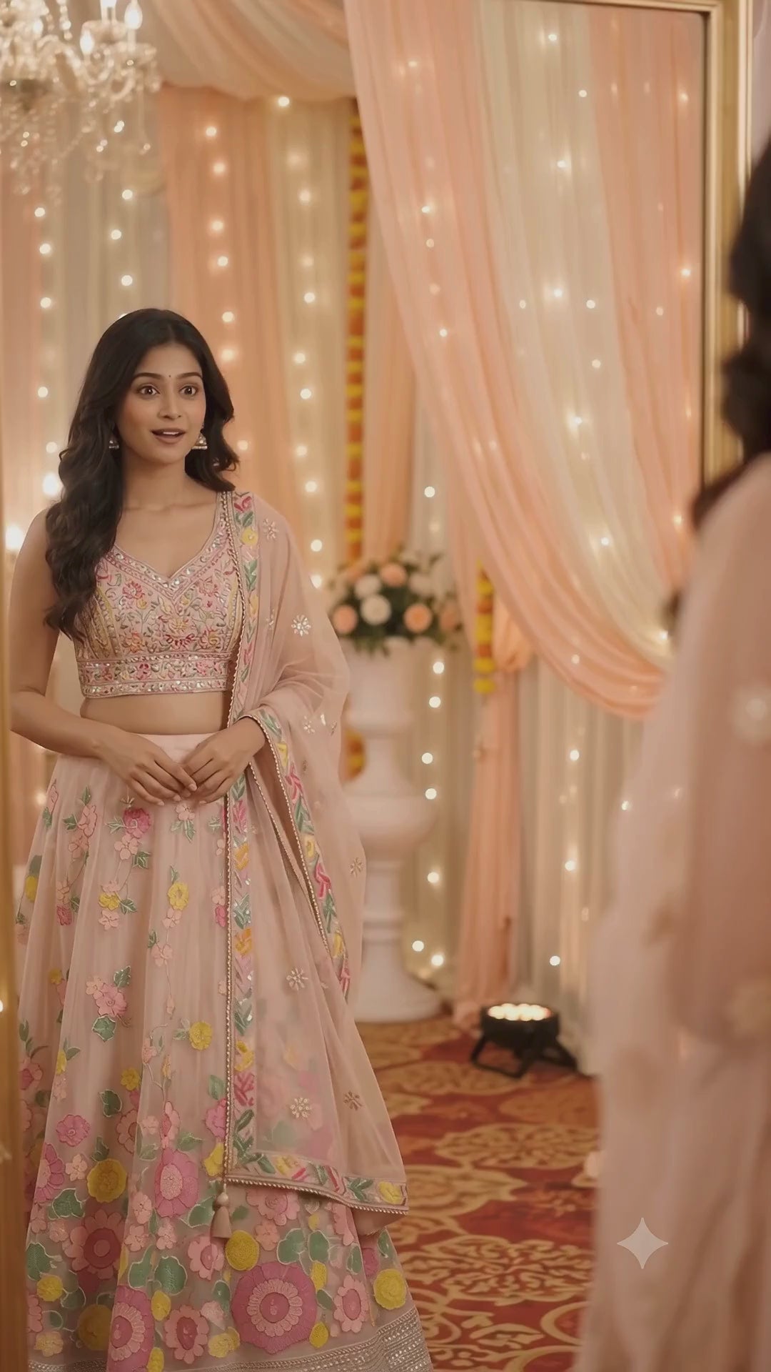peach lehenga video