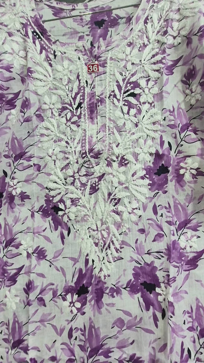 Women's Mul Mul Cotton Floral Printed Kurta Pant Set, Soft Breathable 2 Piece Co-Ord Set, Cotton Co-ord Sets, Lounge Wear, Daily Wear, Night Wear MS
