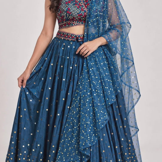 blue lehenga video