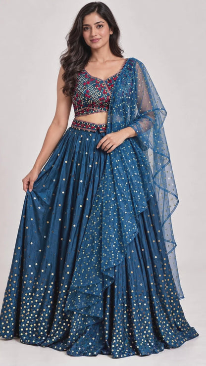 blue lehenga video