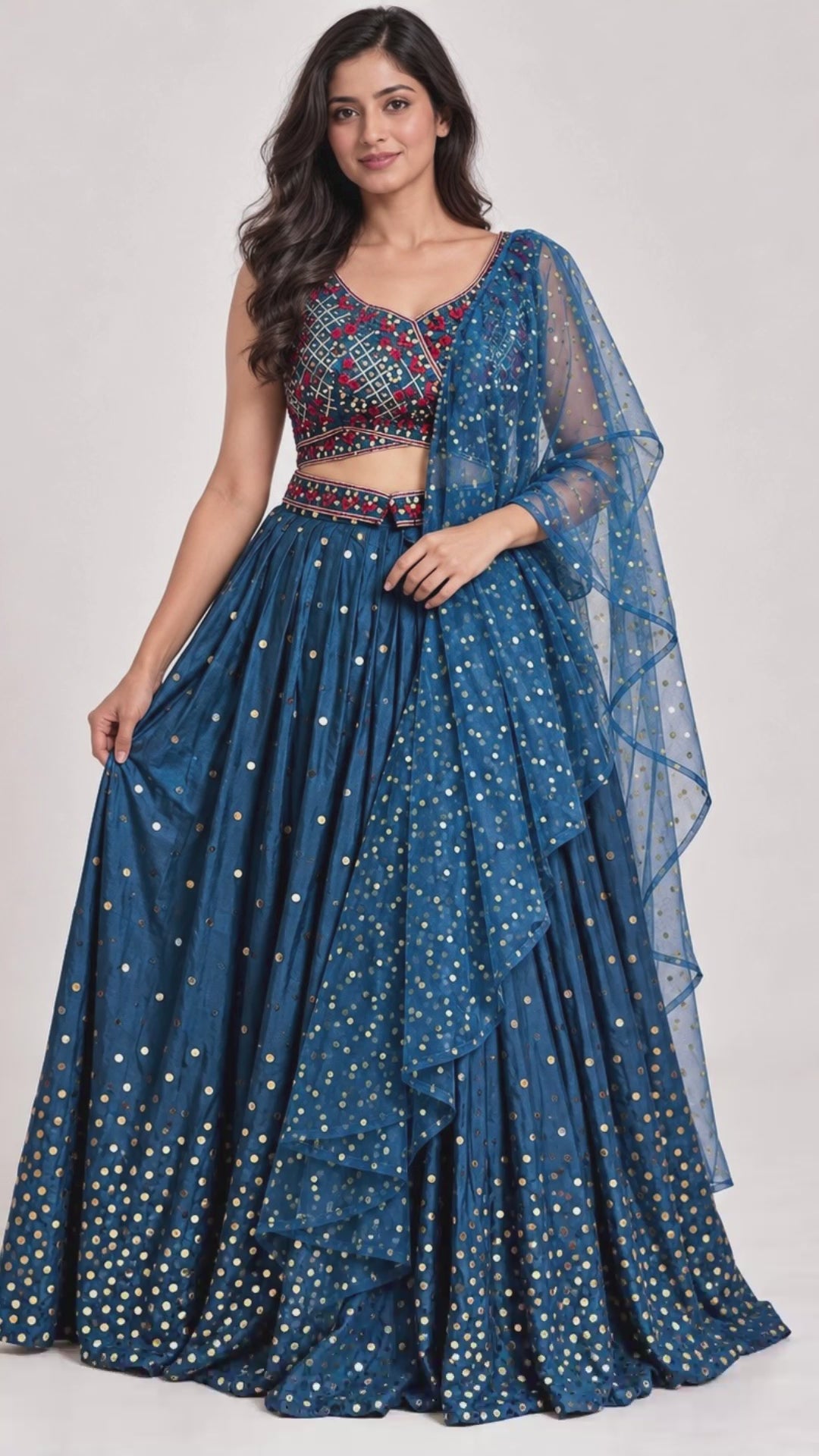blue lehenga video