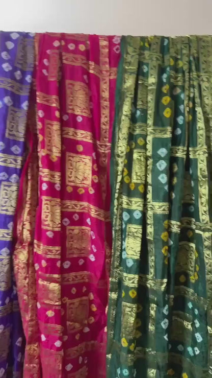Handmade Bandhani Dupatta with Rich Full Zari Work for Women in Multiple Colors