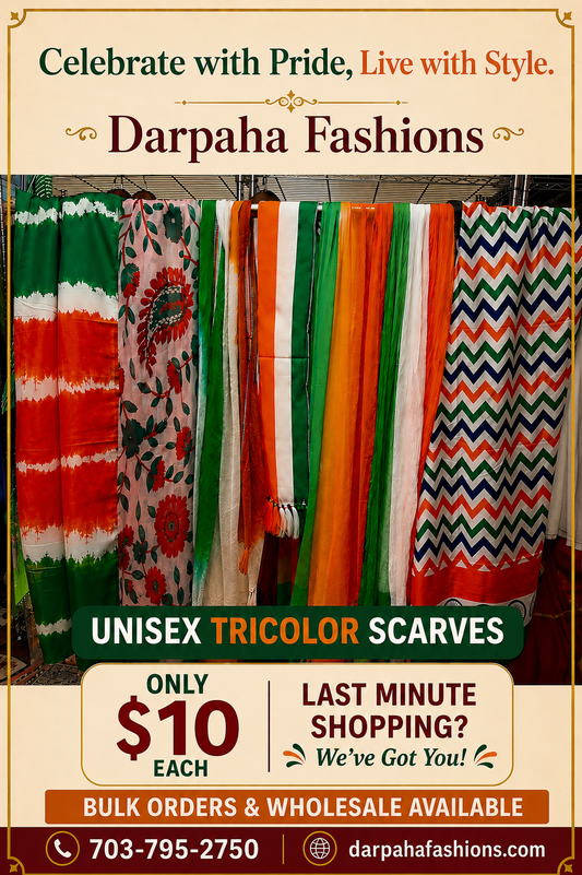 Tricolor Georgette blister scarves in zigzag, tie-dye, and floral patterns displayed together.