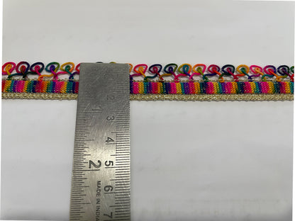 Multicolor Knotted border, Mat lace with golden shining Solid  Colors