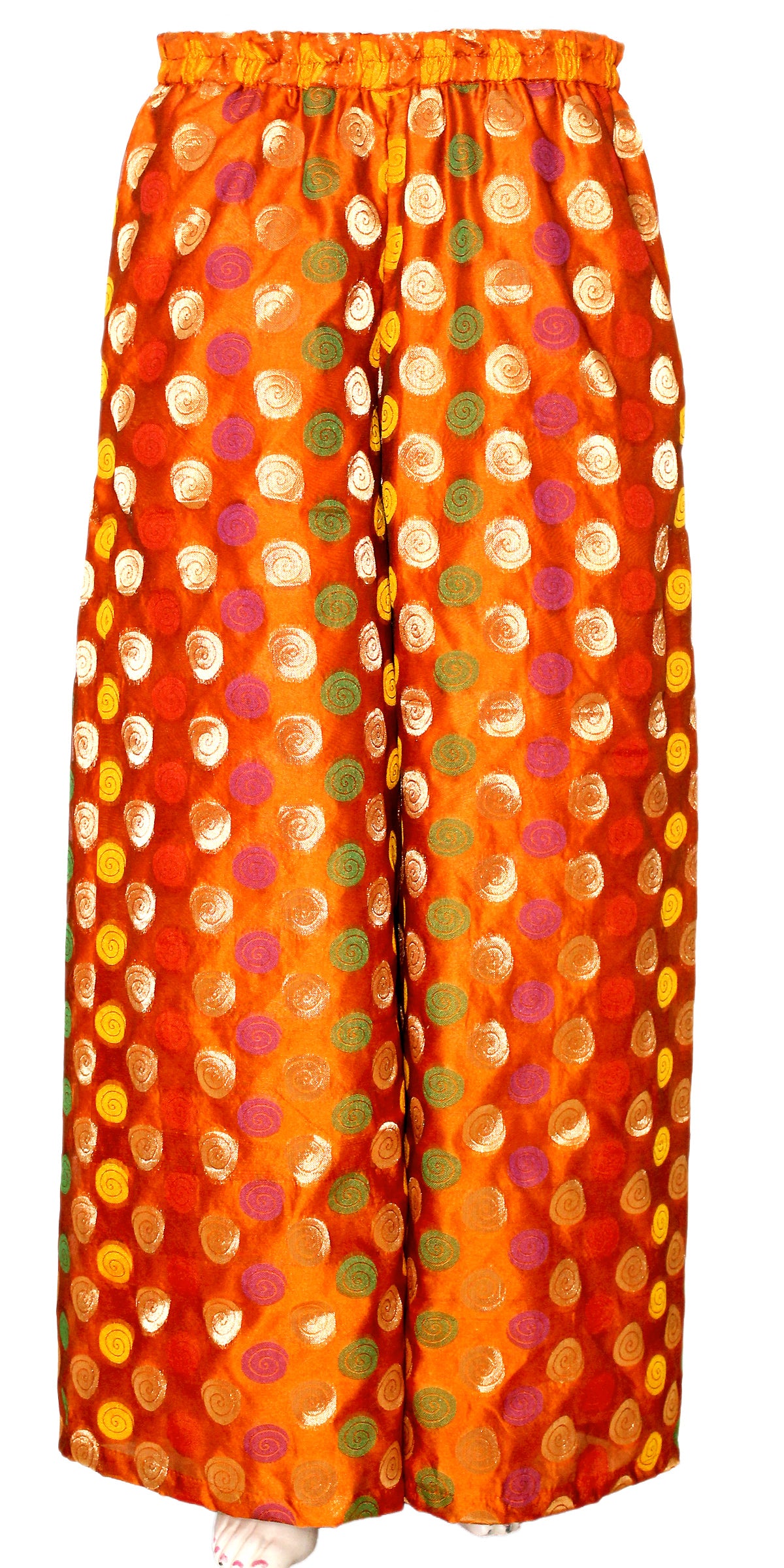 Orange Color Banarasi Palazzo Pants