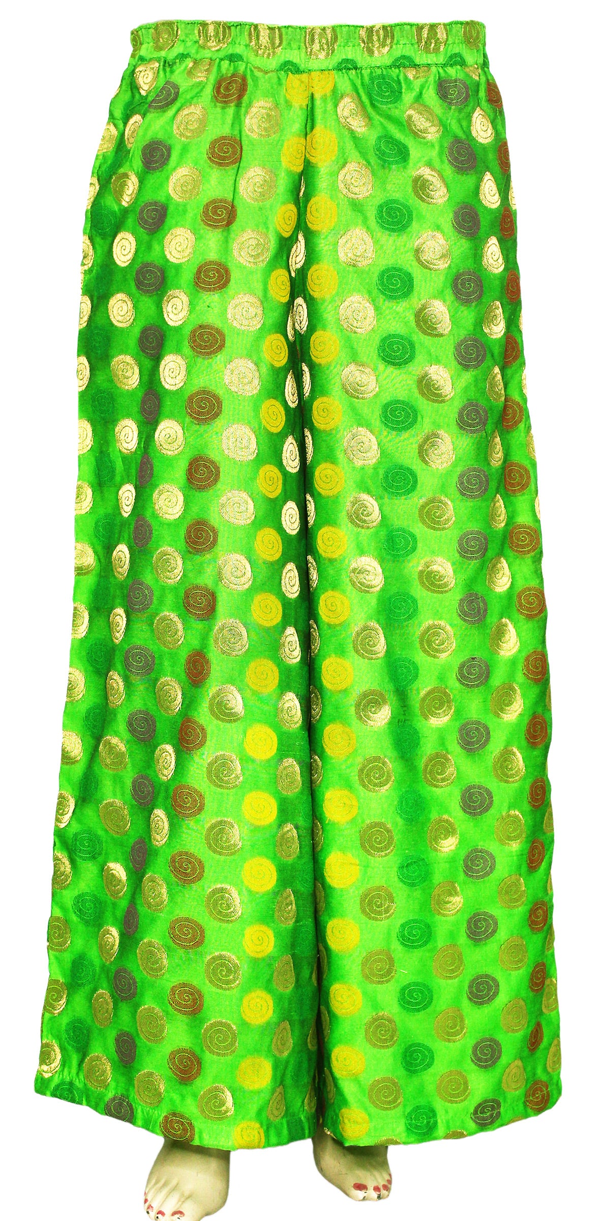 Green Color Banarasi Palazzo Pants