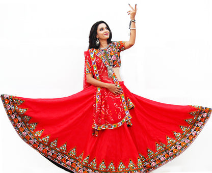Red Gujarati Chaniya/Lehenga Choli