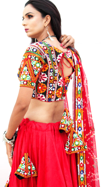 Red Gujarati Chaniya/Lehenga Choli