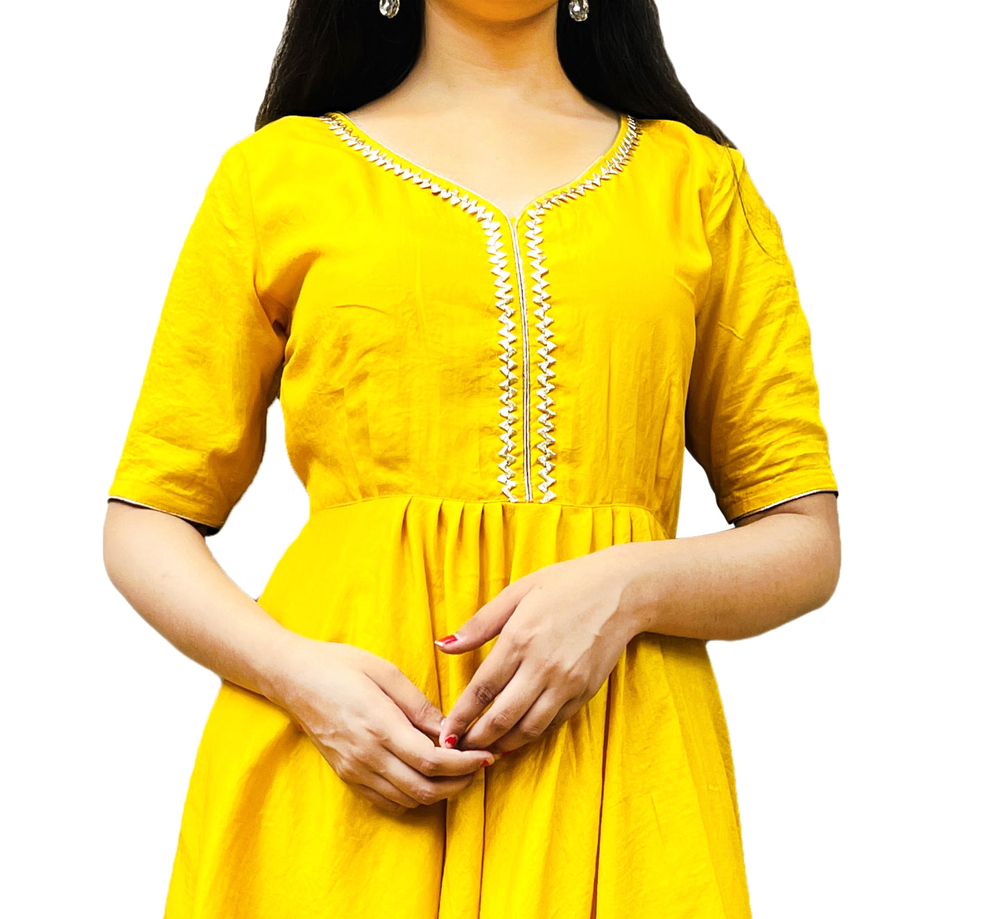 Yellow Silk Sharara Dress with Pure Chinon hand tie n dye Dupatta