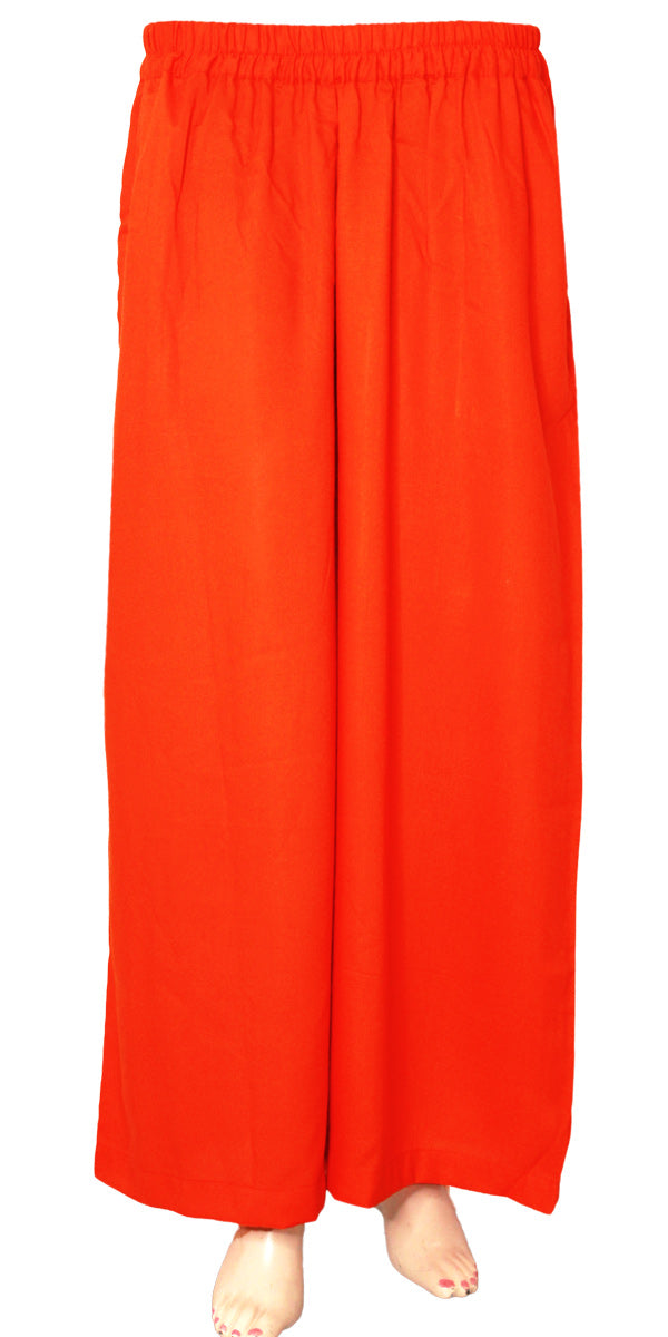 Orange Rayon Palazzo Pants/Trousers