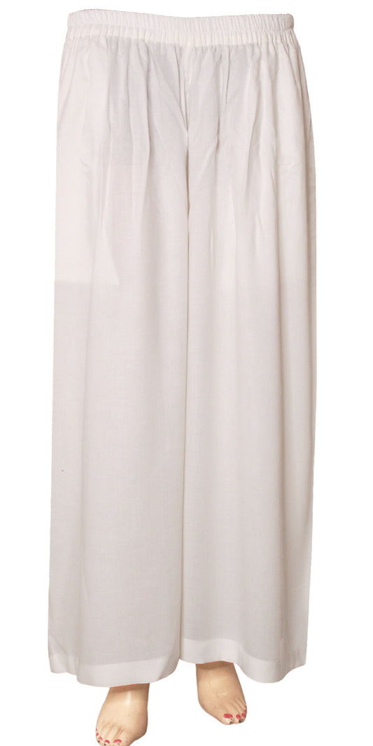 White Rayon Palazzo Pants/Trousers